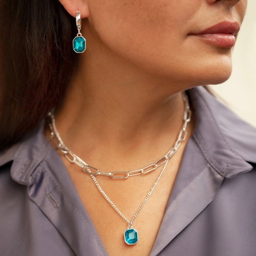 Колье Fiore Luna Aquamarine, LN6103 S фото 4