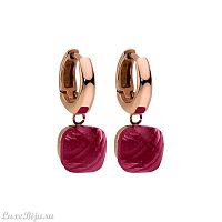 Серьги Qudo Firenze fuchsia 300179 R/RG