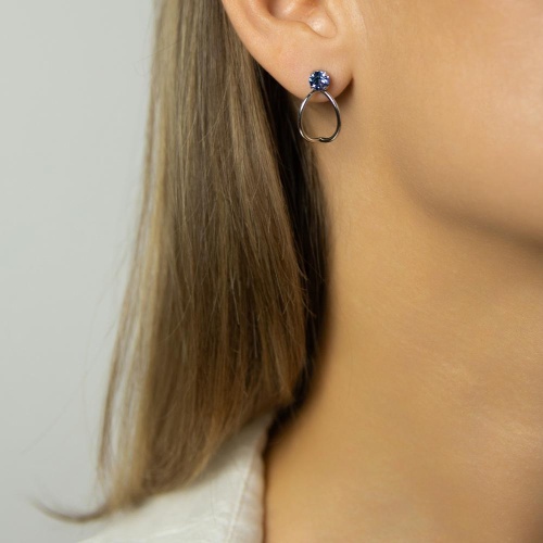 Серьги Catherine Bijoux, Starlight, с кристаллом, CB25.1-5403FS голубой фото 3