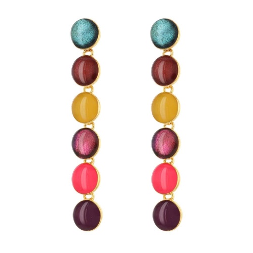 Серьги TARATATA, Electron, с цветной смолой и слюдяным порошком, TT-W23-03924-20M золотистый фото 2