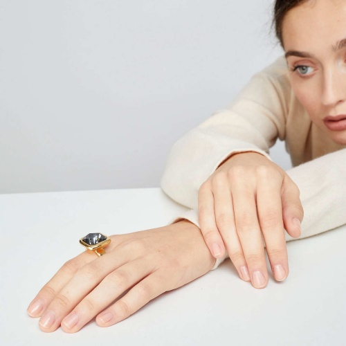 Кольцо VIDDA, Caramel, с кристаллом Swarovski, VD25.2-00880 серый, 17 фото 4