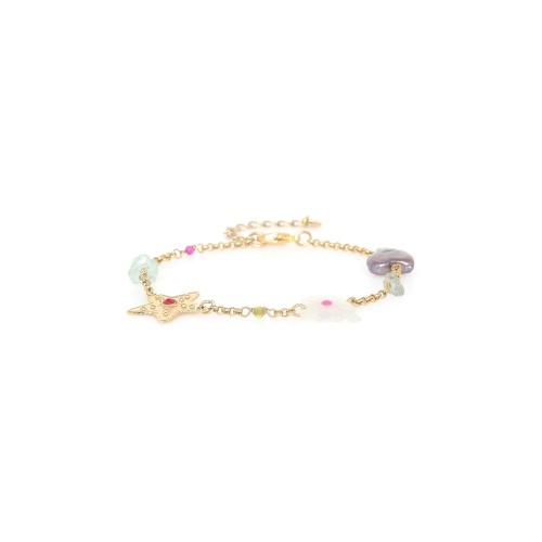 Браслет Franck Herval, Angelica, перламутр, жемчуг, аквамарин, Swarovski, FH25.2-13-72996 золотистый
