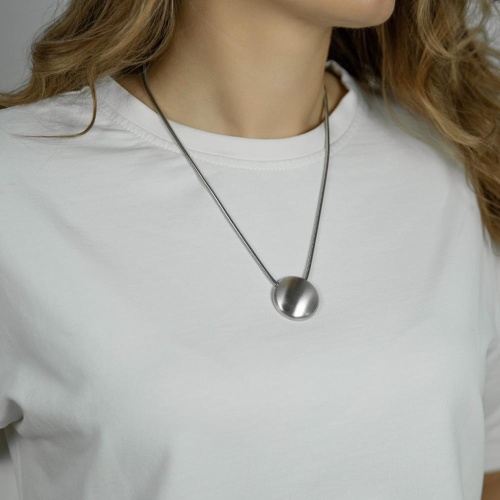 Колье Moon Paris, Steel, с подвеской в форме диска, MS-26.01-023 серебристый фото 2
