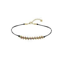 Колье VIDDA, Navette, кожаное, с кристаллами Swarovski, VD23.2-01632 розовый, 50см