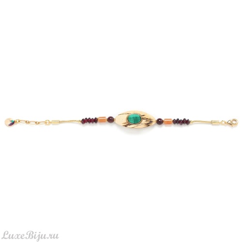 Браслет Nature Bijoux, Bergame, авантюрин, малахит, гранат, дерево, NB22.2-13-42440 бежевый фото 2