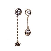 Серьги Alcozer&J, асимметричные, с жемчугом и кристаллами, AL2512-OP5484C белый