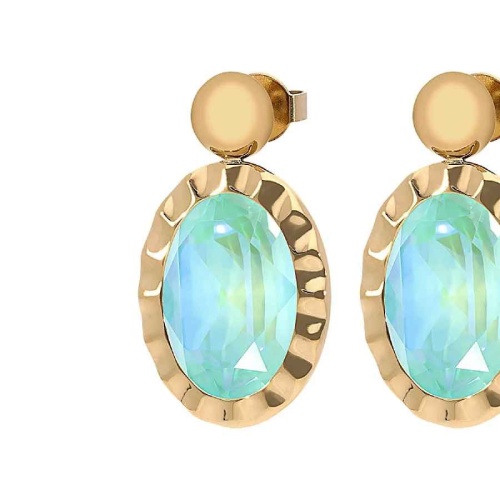 Серьги Qudo TIVOLA UNICA big (G/P) Silky sage delite 2,65cm, 332190 фото 2