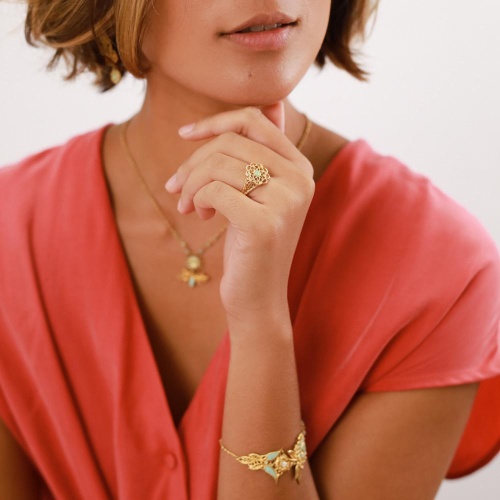 Кольцо Franck Herval, Cassiopee, с кристаллом Swarovski, FH23.2-19-63363 золотистый фото 7