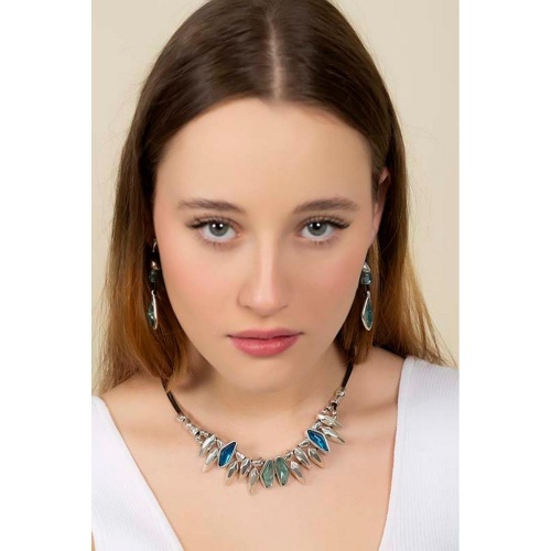 Колье Ciclon, Valle de cristal, кожаное, с муранским стеклом, CN-241817 розовый фото 2