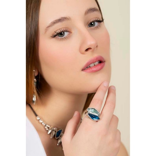 Кольцо Ciclon, Valle de cristal, с муранским стеклом, CN-241503 розовый, 17 фото 2