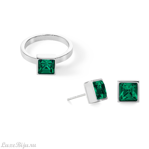 Coeur de Lion Пусеты Coeur de Lion Dark green-silver 0500/21-0548 фото 3