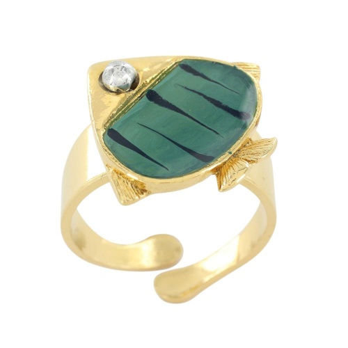 Кольцо TARATATA, Sushi, разъемное, со смолой и бусинами, TT-T25-06408-204 синий фото 6