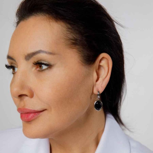 Серьги Qudo Creole TIVOLA small S jet, 310533 BW/S фото 5