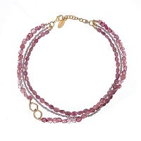Колье Lanzerotti, Alhambra, тройное, кварц, турмалин, циркон, LZ-25.04-112 розовый