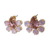 Серьги Moon Paris, Ringo Queen, с цветными кристаллами, MRQ-23.12-090 розовый