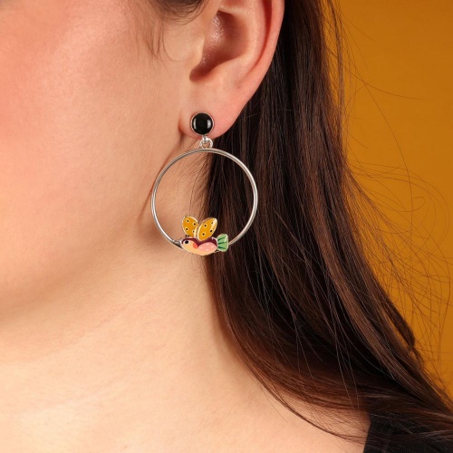 Серьги TARATATA, Dans les nuages, асимметричные, с цветной смолой, TT-H24-03922-10M серебристый фото 2