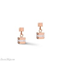 Серьги Coeur de Lion White Rose Gold Silver 5023/21-1822
