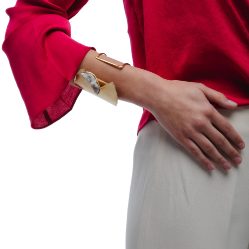 Браслет Katerina Vassou, Ascella, кафф с друзой агата, KV26.1-307541GWHITE белый фото 5