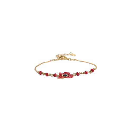 Браслет Franck Herval, Scarlet, стеклянные бусины, Swarovski, смола, FH26.2-13-73410 красный