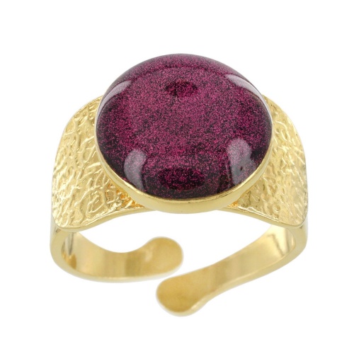 Кольцо TARATATA, Electron, разъемное, со смолой и слюдяным порошком, TT-W23-03405-209 бордовый фото 3