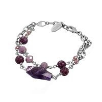 Браслет Lanzerotti, Iris, с аметистом, лепидолитом, кристаллами, LZ-26.03-076 фиолетовый