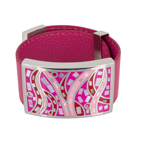 Браслет Fiore Luna на кожаном фиолетовом ремешке, CB00230-7 V/S фото 3