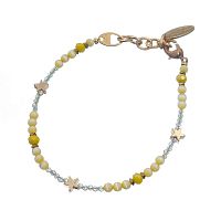Браслет Lanzerotti, Limonata, с кошачьим глазом,звездами и кристаллами, LZ-23.04-167 золотистый