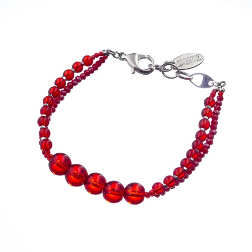 Браслет Lanzerotti, Crespino, с кристаллами и стеклянными бусинами, LZ-23.05-237 красный