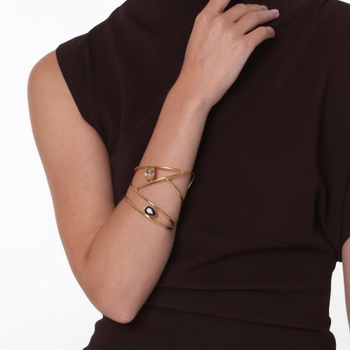 Браслет Katerina Vassou, Zada, кафф, с кристаллами, KV23-307065G красный фото 2