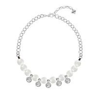 Колье VIDDA, Mainson, с жемчугом и монетами, кожа, VD26.1-02368 серебристый