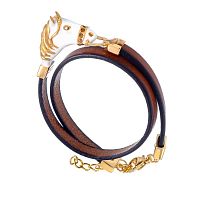 Браслет Polina Firenze, кожаный, лошадь с кристаллами и эмалью, PF26.1-BR1610 белый