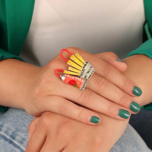 Кольцо TARATATA, Ketchup, разъемное, смола, резиновый шнур, TT-W23-08419-10M серебристый фото 7