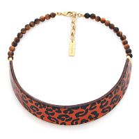 Колье Nature Bijoux, Jaguar, рог с принтом и тигровый глаз, NB25.2-15-43652 коричневый