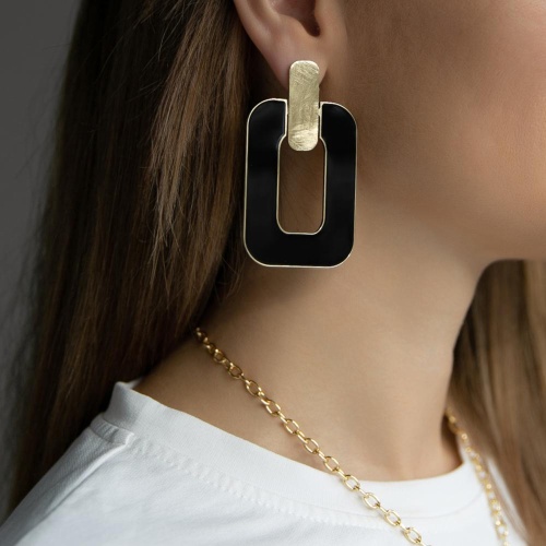 Серьги Francesca Bianchi, с эмалью, FB25.2-156D черный фото 2