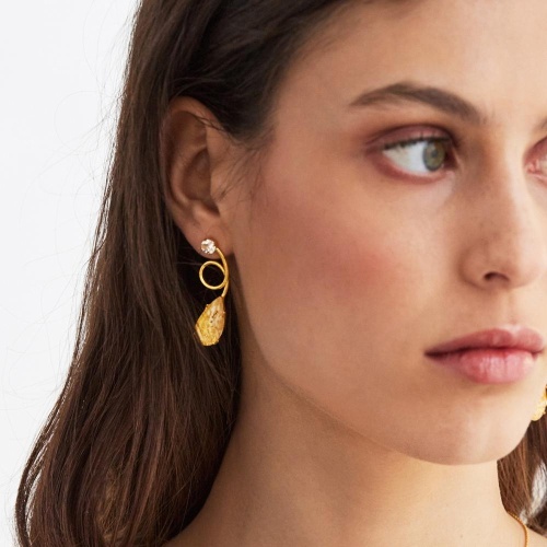 Серьги Catherine Bijoux, Amber flow, с кристаллами, CB26.1-5699FG желтый фото 2