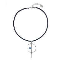 Колье Catherine Bijoux, Half moon, с кристаллом, CB25.1-5357AS голубой