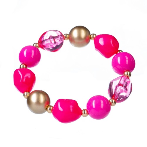 Браслет Moon Paris, Lorian, стрейч, с цветными бусинами, ML-23.03-010 розовый