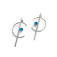 Серьги Catherine Bijoux, Half moon, с кристаллом, CB25.1-5357FS голубой