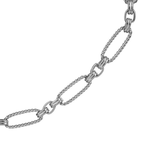 Колье Dansk Copenhagen, Courage Waterproof, с кручеными овальными звеньями, DNSK25.2-9W2407018 серебристый фото 2