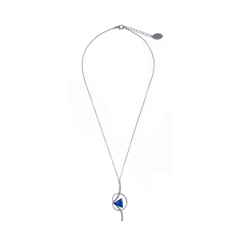 Колье Catherine Bijoux, The three sides of the triangle, с кристаллом, CB24.2-5309AS синий фото 2