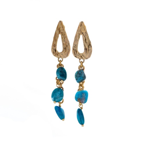 Серьги Alcozer&J, с агатом, AL-O48MW25-R синий