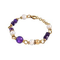 Браслет Alcozer&J, с жемчугом и аметистом, AL-B48AV26-R фиолетовый
