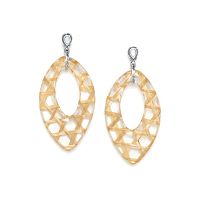 Серьги Nature Bijoux, Panama, бамбук в смоле, жемчужный перламутр, NB22.1-12-77345 бежевый