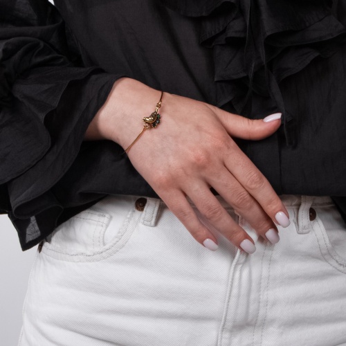 Браслет Alcozer&J, птичка с изумрудом, AL2406-B4558C фото 2