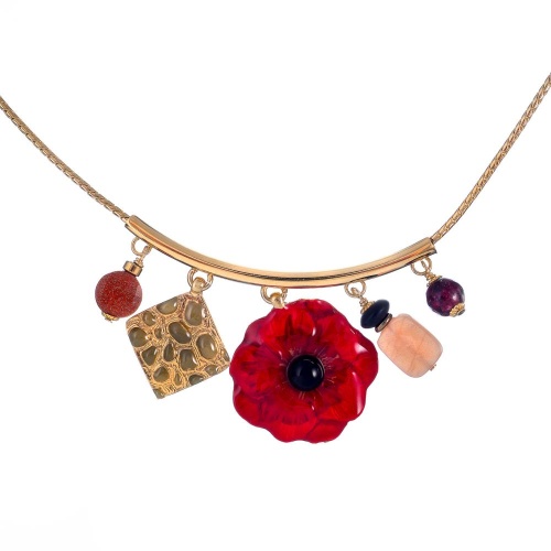 Колье TARATATA, Carmen, золотистый песчаник, солнечный камень, TT-W25-04104-203 красный