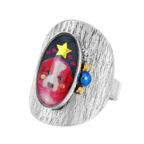 Кольцо TARATATA, Tootoo, разъемное,со смолой,стразами и блестками, TT-W23-10425-104 синий фото 5