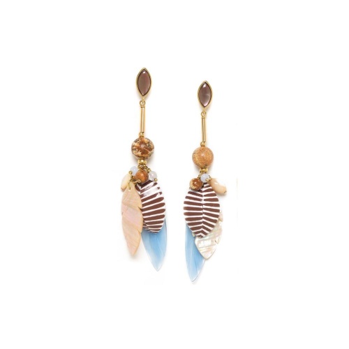 Серьги Nature Bijoux, Euphoria, перламутр, ракушка,яшма, халцедон, опал, NB24.1-12-79131 голубой