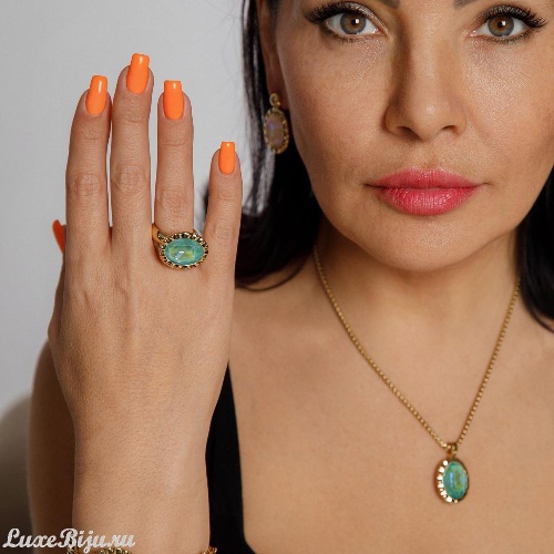 Кольцо Qudo TIVOLA UNICA Big G Silky Sage Delite 60 фото 3