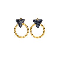 Серьги Catherine Bijoux, The three sides of the triangle, с кристаллом, CB25.1-5307FG серый