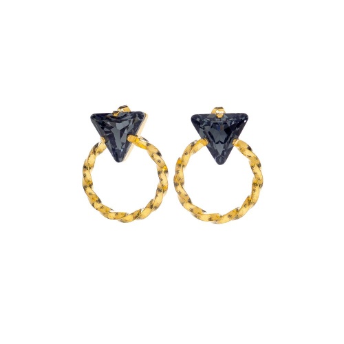 Серьги Catherine Bijoux, The three sides of the triangle, с кристаллом, CB25.1-5307FG серый